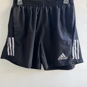 Adidas Men’s Running Training Shorts Black 3-Stripes Logo Size L 5” Inseam